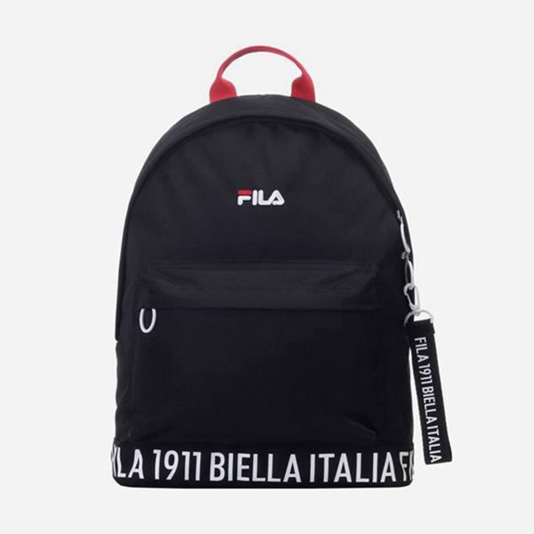 Fila Lettering Round Boy's Backpacks - Black,NZ 298-27635